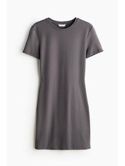H&M - Women Grey Microfibre T-Shirt Dress
