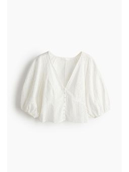 H&M - Women White Broderie Anglaise Blouse