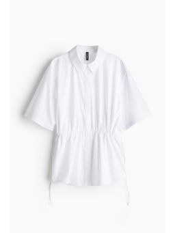 H&M - Women White Drawstring-Detail Cotton Shirt