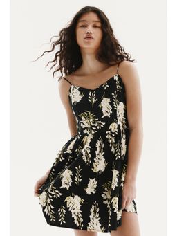 H&M - Women Black Fla-Skirt Cotton Dress