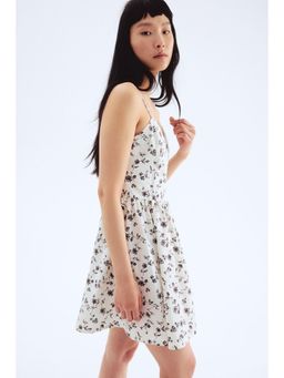 H&M - Women White Fla-Skirt Cotton Dress