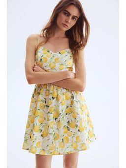 H&M - Women White Fla-Skirt Cotton Dress