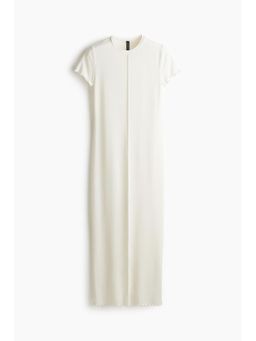 H&M - Women White Overlock-Detail Bodycon Dress