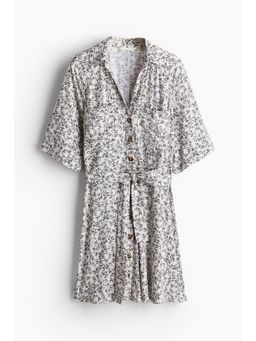 H&M - Women White Tie-Belt Shirt Dress