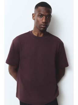 H&M - Men Purple Loose Fit T-Shirt