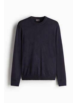 H&M - Men Blue Slim Fit Fine-Knit Jumper