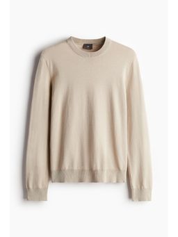 H&M - Men Beige Slim Fit Fine-Knit Jumper