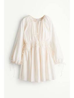 H&M - Women White Oversized Tie-Detail Dress
