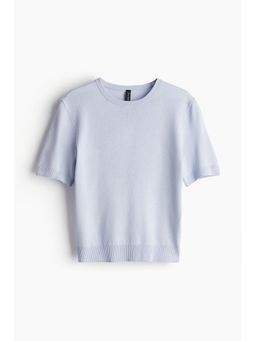 H&M - Women Blue Fine-Knit T-Shirt