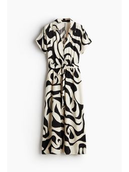 H&M - Women White Tie-Belt Shirt Dress