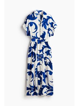 H&M - Women White Tie-Belt Shirt Dress