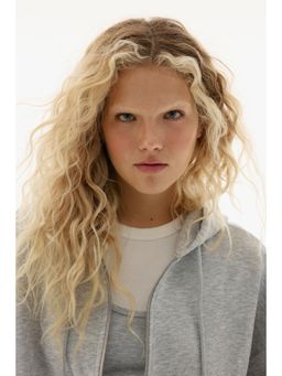 H&M - Women Grey Oversized Zip-Through Hoodie