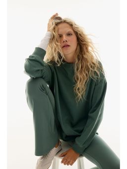 H&M - Women Green Oversized Sweatshirt