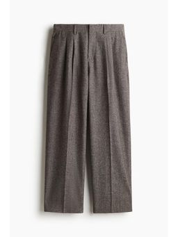 H&M - Men Grey Loose Fit Wool-Blend Trousers