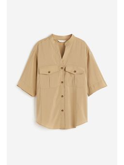 H&M - Women Beige Modal-Blend Utility Shirt