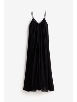 H&M - Women Black Cotton Maxi Dress