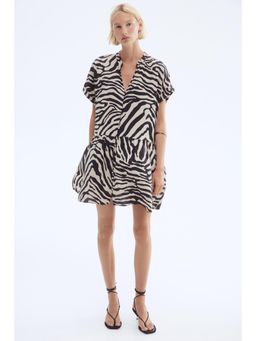 H&M - Women Grey Crinkled Tunic Dress