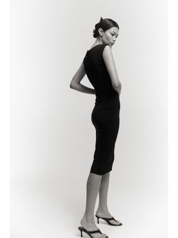 H&M - Women Black Cap-Sleeved Dress