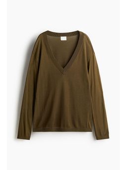 H&M - Women Green V-Neck Jumper