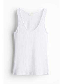 H&M - Women White Ribbed Vest Top