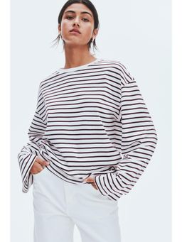 H&M - Women White Long-Sleeved Cotton Top