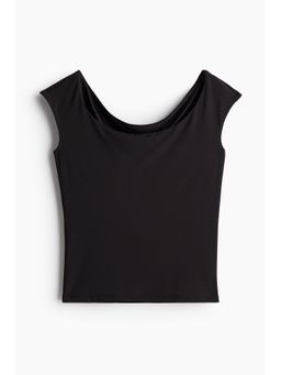 H&M - Women Black Ballerina-Neckline Top
