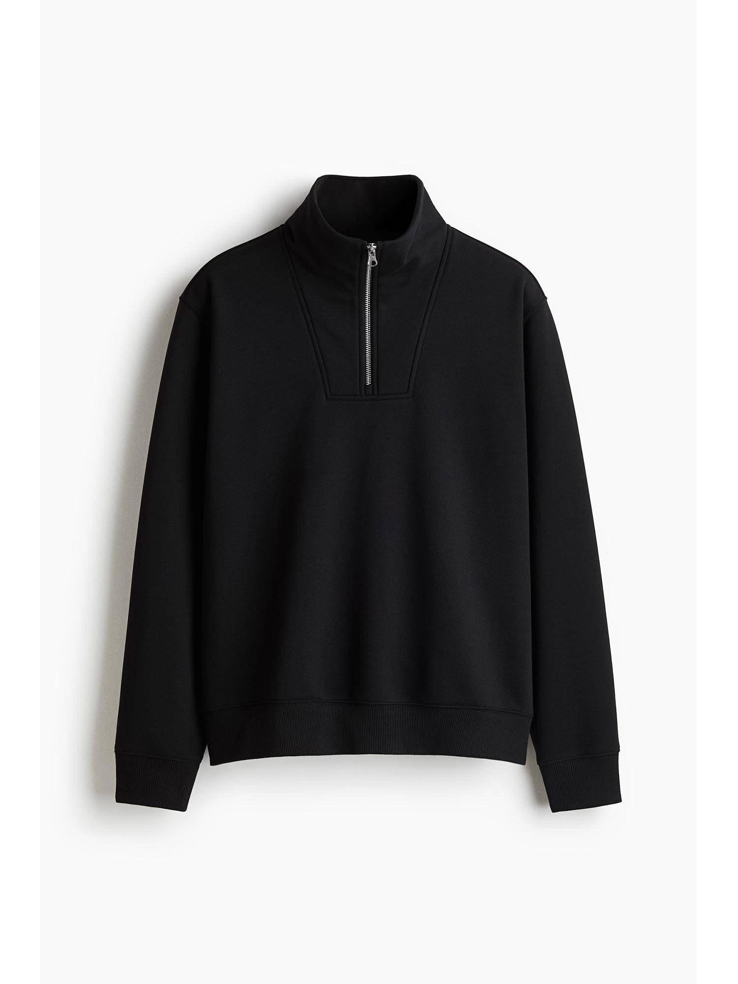 Buy H&M Regular Fit Zip-Top Sweatshirt Black (XS) Online