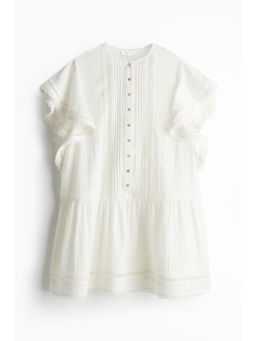 H&M - Women White Pintucked Cotton Dress