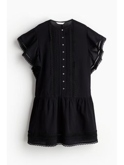 H&M - Women Black Pintucked Cotton Dress