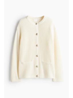 H&M - Women White Rib-Knit Cardigan