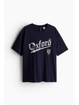 H&M - Women Blue Oversized Printed T-Shirt