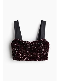 H&M - Women Red Sequined Bralette Top