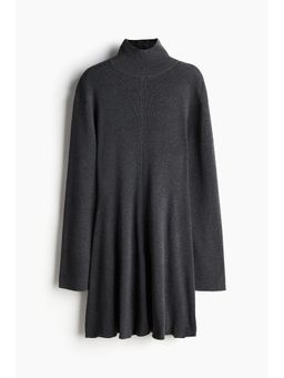 H&M - Women Grey Fine-Knit Turtleneck Dress