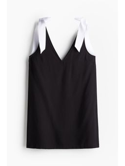 H&M - Women Black A-Line Tie-Strap Dress