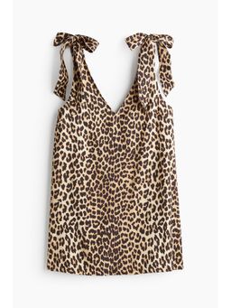 H&M - Women Beige A-Line Tie-Strap Dress