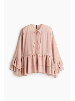 H&M - Women Orange Flounced Chiffon Blouse