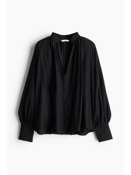 H&M - Women Black Balloon-Sleeved Blouse
