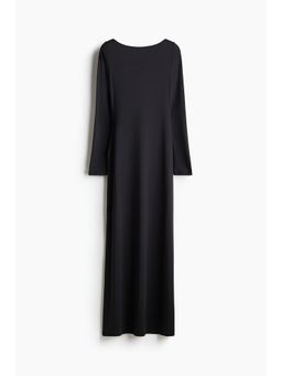 H&M - Women Black Boat-Neck Maxi Dress
