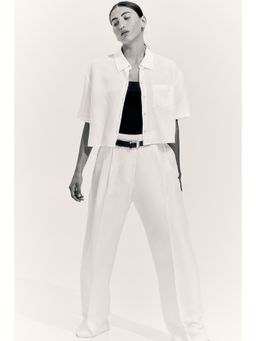 H&M - Women White Linen-Blend Shirt