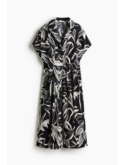 H&M - Women Black Patterned Poplin Dress