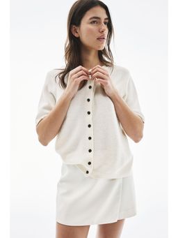 H&M - Women White Knitted Cardigan