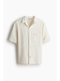 H&M - Men White Regular Fit Textu Resort Shirt
