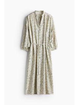H&M - Women White Patterned Tie-Belt Dress