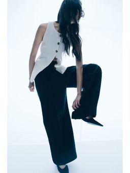 H&M - Women Beige Fine-Knit Waistcoat