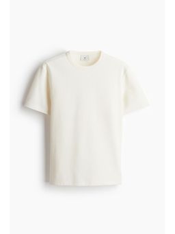 H&M - Men White Regular Fit Waffled T-Shirt