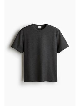 H&M - Men Grey Regular Fit Waffled T-Shirt