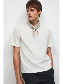 H&M - Men White Regular Fit Waffled T-Shirt