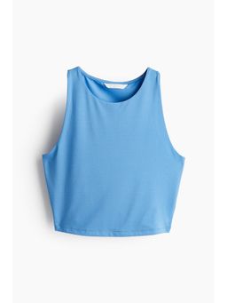 H&M - Women Blue Cropped Microfibre Vest Top
