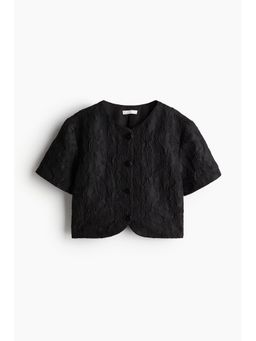 H&M - Women Black Cropped Blouse