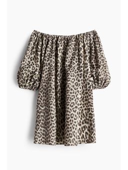 H&M - Women Beige Off-The-Shoulder Dress